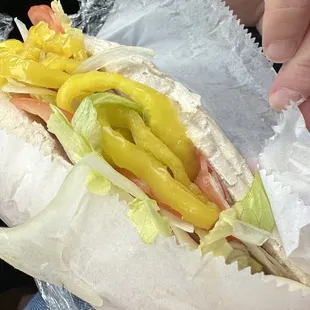 The sub bread is outrageously chewy and delicious.