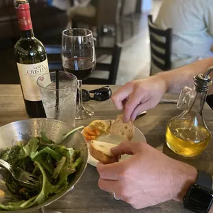 a person eating a meal