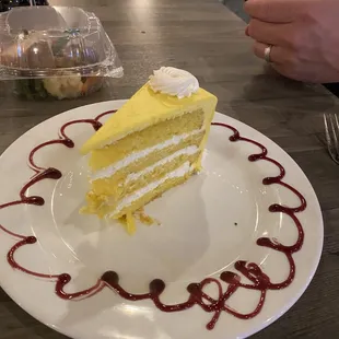 a piece of cake on a plate