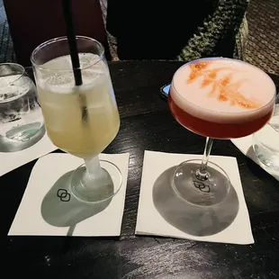 Khalessi cocktail (left) Morpheus cocktail (right)