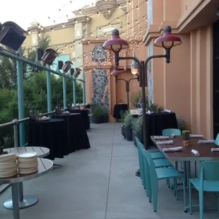 Set up for an event on our patio.