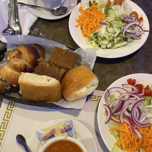 Soups, salads and breads