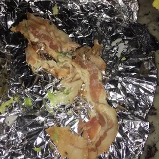 Raw bacon pulled from the BLT sub