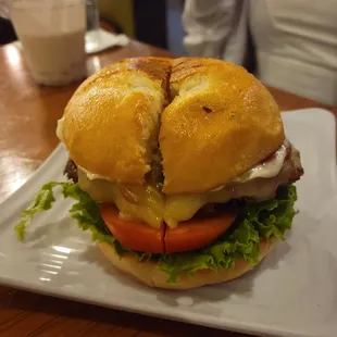 Liberty burger cut in half