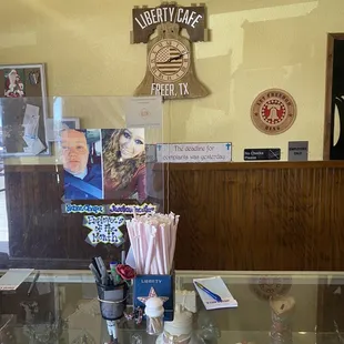the front desk of liberty cafe