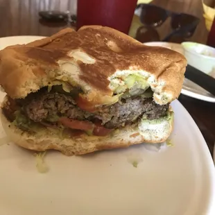 Home made burger with avocado