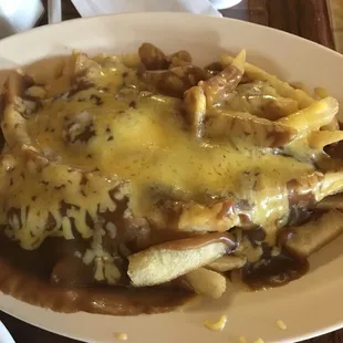 Fries with gravy and cheese