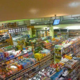 LIBERTY CHOICE-grocery area, kitchen in the back of pic....taken from my table upstairs