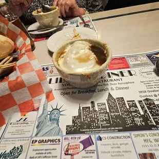 Cup of French onion soup