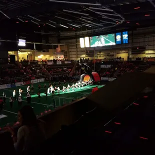 Watching Omaha Beef arena football.  In the Conagra suite.
