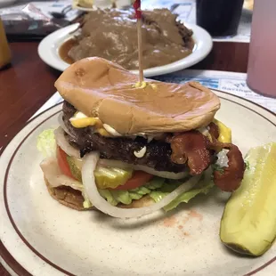 Bison burger, juicy and tasty