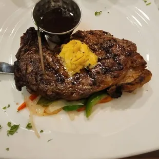 Ribeye medium to get medium well. Pro tip: Order one level below!