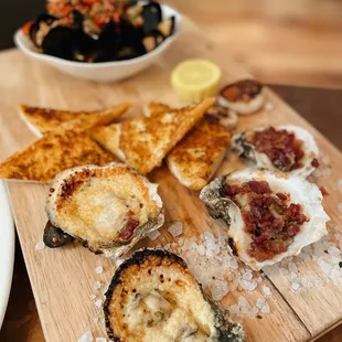 Grilled Coastal oyster board