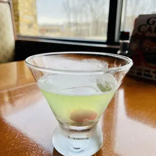 a martini in a martini glass