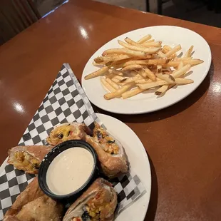 southwest egg rolls and fries