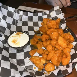Buffalo Cauliflower which side of ranch OMG melt in your mouth. These are a must have when you go to the liberty Park grill