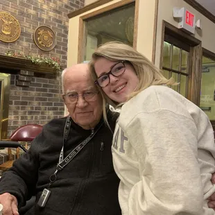 a woman and an older man