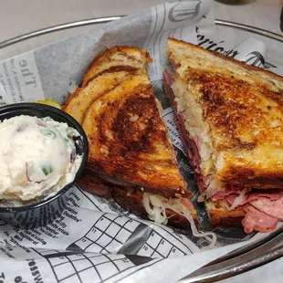 Reuben Sandwich and Potato Salad