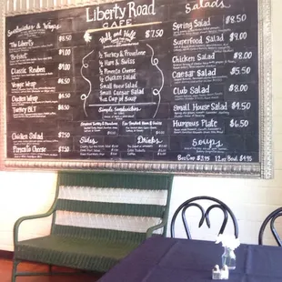 Menu in the wall as soon as you walk in