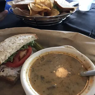 Chicken salad and soup!