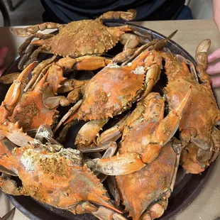 Half dozen large crabs