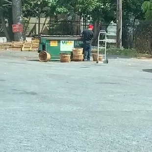 Sorting crabs out of the dumpster!  Gross!