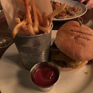 Burger and fries