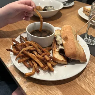 Liberty street French dip with farm fries