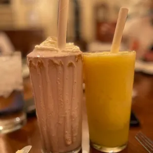 I cannot tell a lie (cherry) shake + dole whip sprite drink. Both delish!