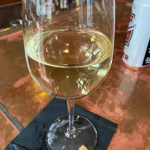 a glass of white wine