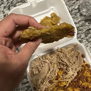 Stale and flavorless tostones yummm