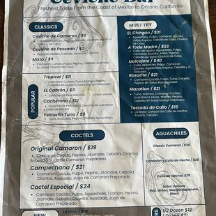 Updated menu