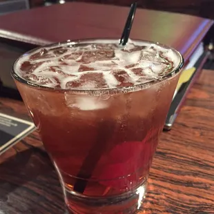 Manhattan. The book in the background is their whiskey list. Wowzers!