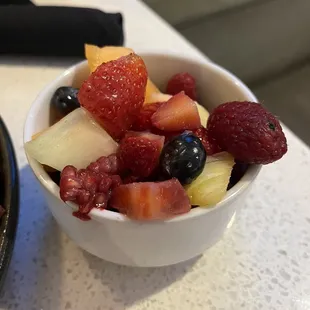 Cut fruit was actually fruit salad, even better