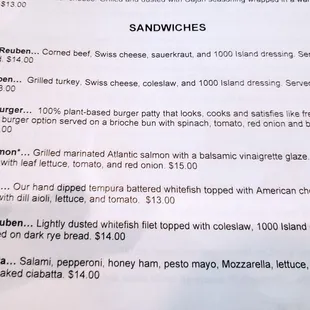 the menu