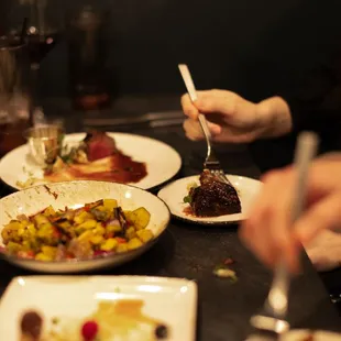 a table full of food