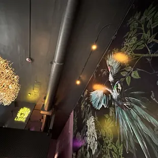 Beautiful artwork and chandelier