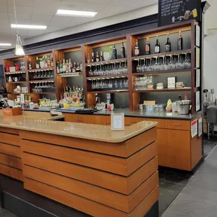the bar area of the restaurant