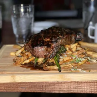 Steaks and fries!