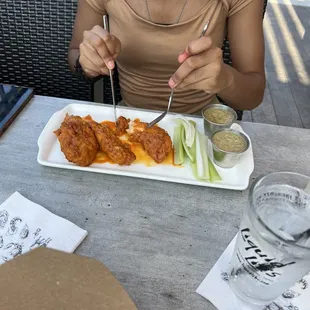 Hand battered Buffalo chicken tenders