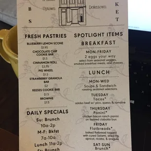 LiBs food menu