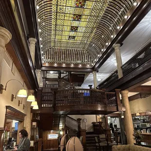Hotel lobby&apos;s ceiling