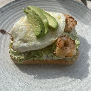 Avocado shrimp toast