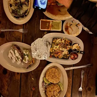 a table full of food