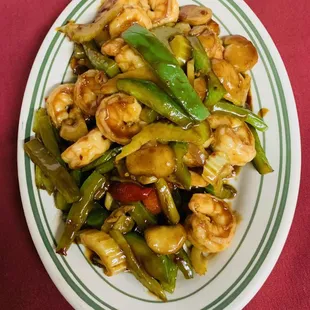 a plate of stir fried vegetables