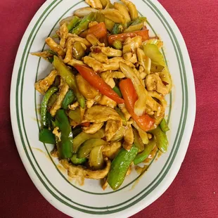 a plate of stir fried vegetables