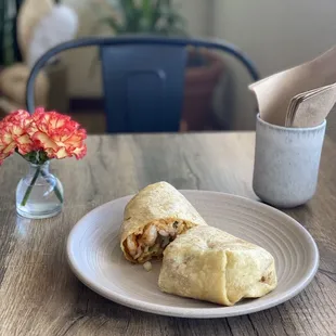 Shrimp Burrito! Big portions of shrimp!