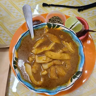 Menudo and comes with tortillas