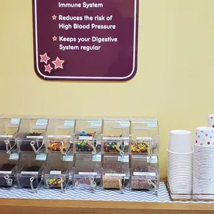 a variety of yogurt items