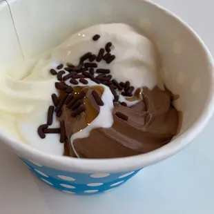 My customary creation; vanilla, chocolate, &amp; cake batter